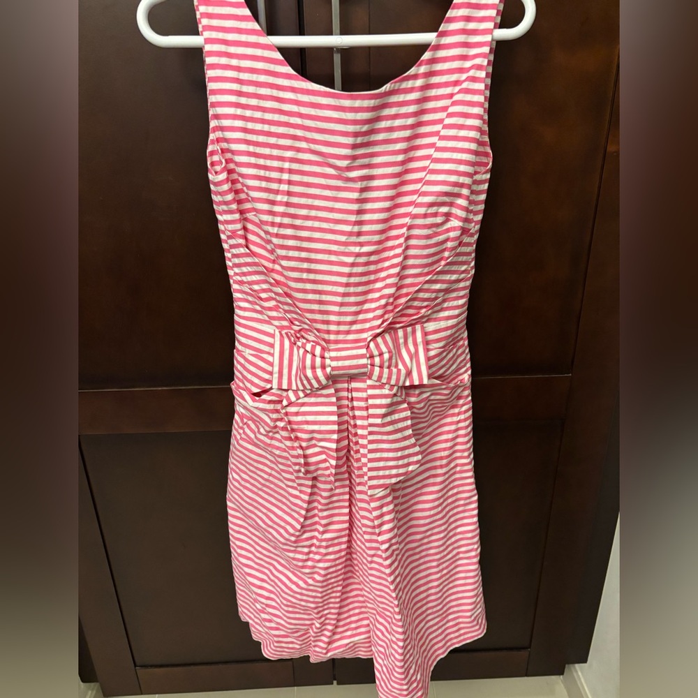 Kate Spade Pink and White Striped Dress with Bow